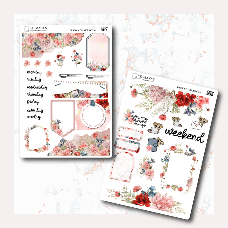 C069 | WATERCOLOUR FLOWERS - JOURNAL KIT | A PlannerMonkeyCo COLLAB