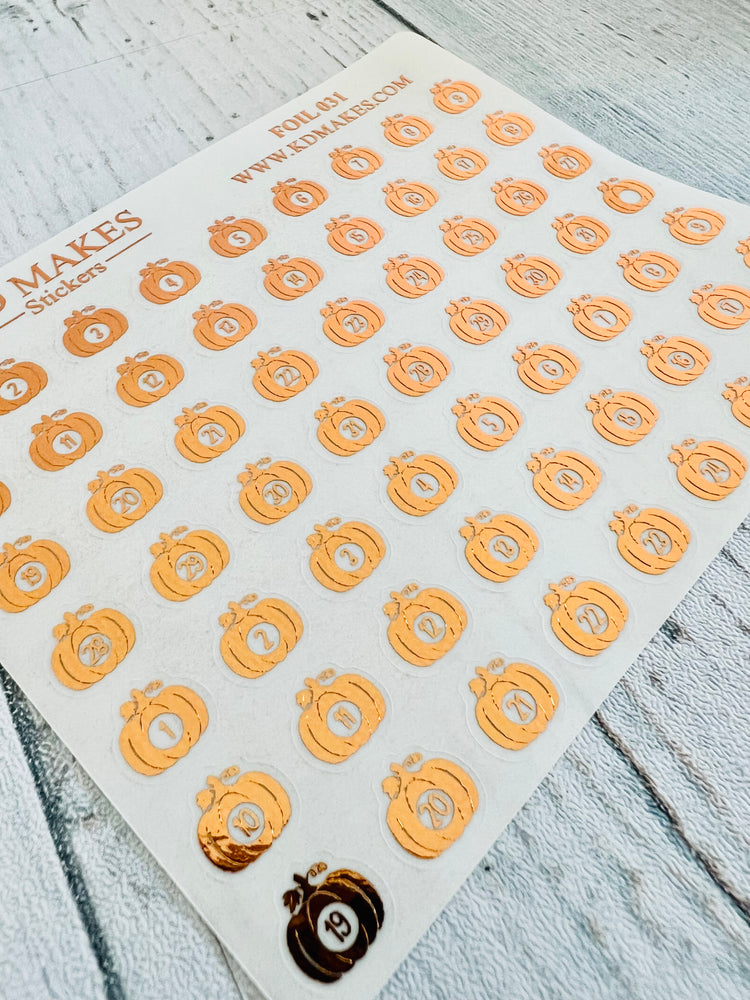 PUMPKIN DATE NUMBERS - FOIL 031