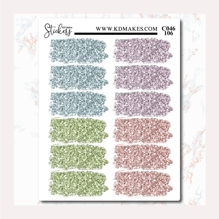 JUNE'S LIMITED EDITION COLLECTION - MEDIUM BRUSH STROKES - GLITTER COLOUR