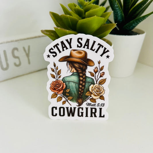 Stay Salty Cowgirl | Die Cut Sticker