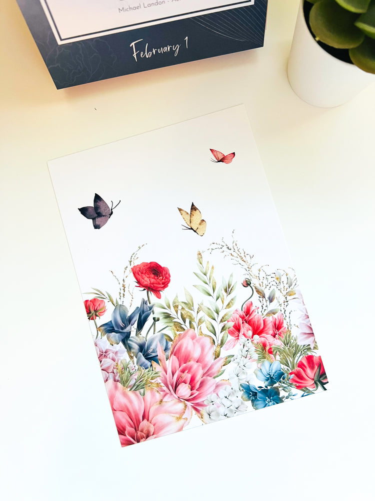 C069 | Watercolor Flowers Journal Card 5x7" | Thick Soft Touch Material