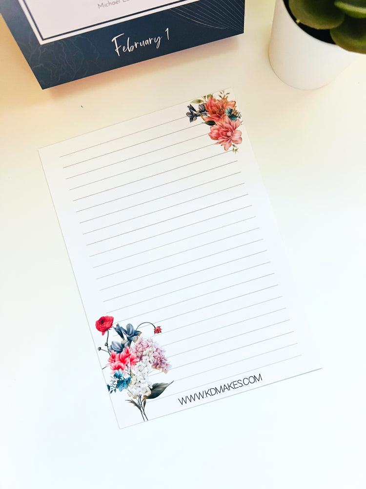 C069 | Watercolor Flowers Journal Card 5x7" | Thick Soft Touch Material