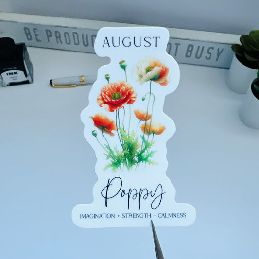 August | Die Cut Sticker