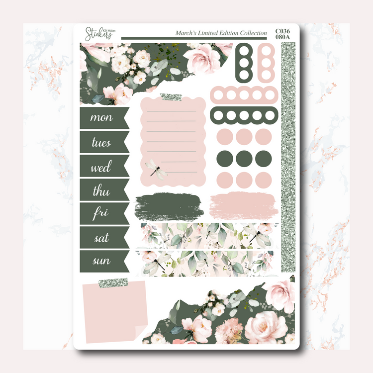 C036 | HUMMING BIRD & WATERCOLOUR FLOWERS | JOURNALING KIT WITH DATE COVERS