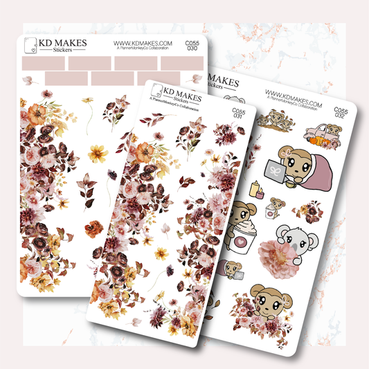 C055 | PlannerMonkeyCo SEPTEMBER COLLAB | MINIMAL A5 HOBONICHI COUSINS WEEKLY + DECO BUNDLE