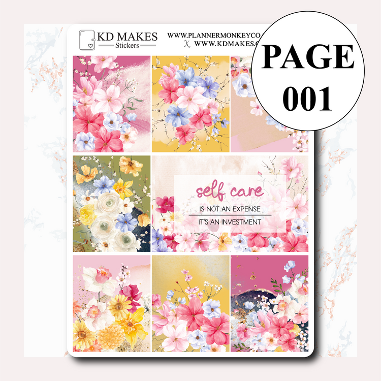 C061 | PlannerMonkeyCo SELF CARE ISN'T SELFISH COLLAB | WEEKLY VERTICAL KIT