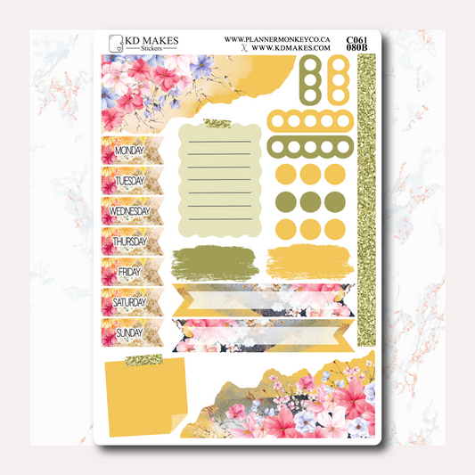C061 | PLANNERMONKEYCO SELF CARE ISN'T SELFISH COLLAB - JOURNALING KIT WITH DATE COVERS