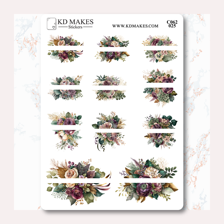 C062 | EMERALD GREEN & PURPLE FLOWERS | Deco Bundle