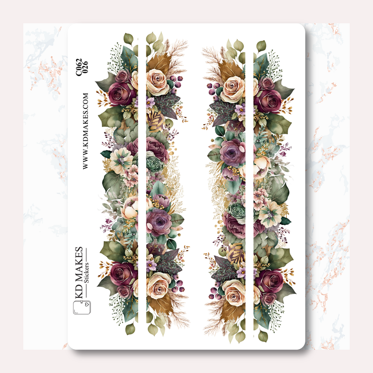 C062 | EMERALD GREEN & PURPLE FLOWERS | Deco Bundle