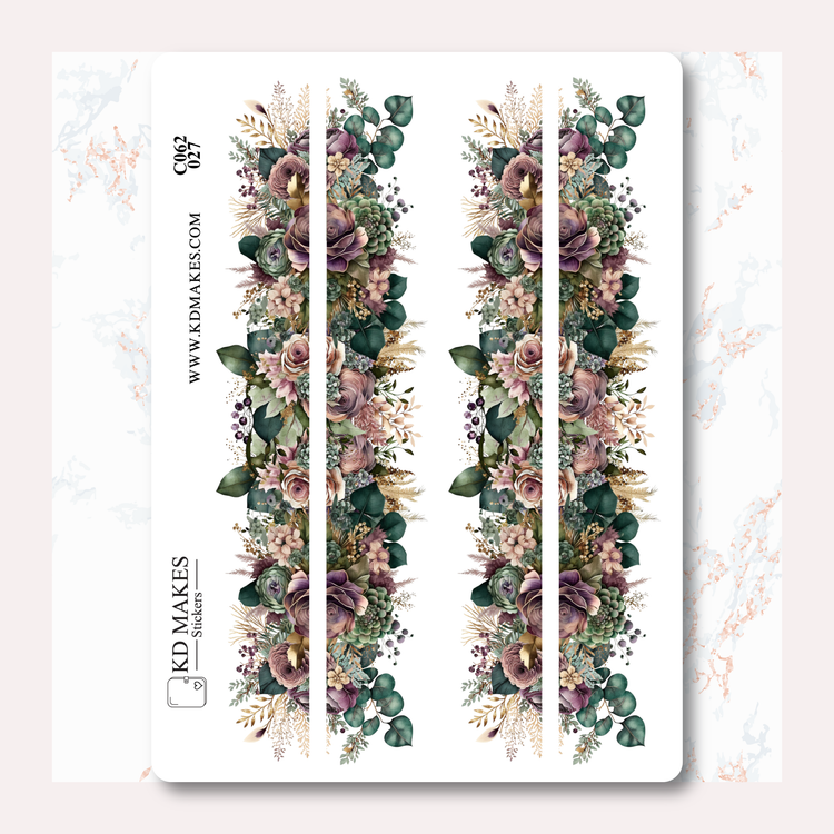 C062 | EMERALD GREEN & PURPLE FLOWERS | Deco Bundle