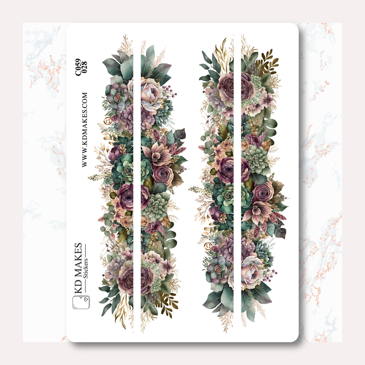 C062 | EMERALD GREEN & PURPLE FLOWERS - DECO