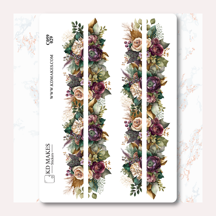 C062 | EMERALD GREEN & PURPLE FLOWERS - DECO