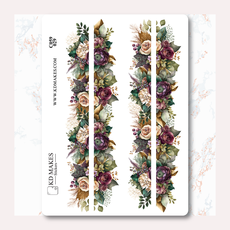 C062 | EMERALD GREEN & PURPLE FLOWERS | Deco Bundle