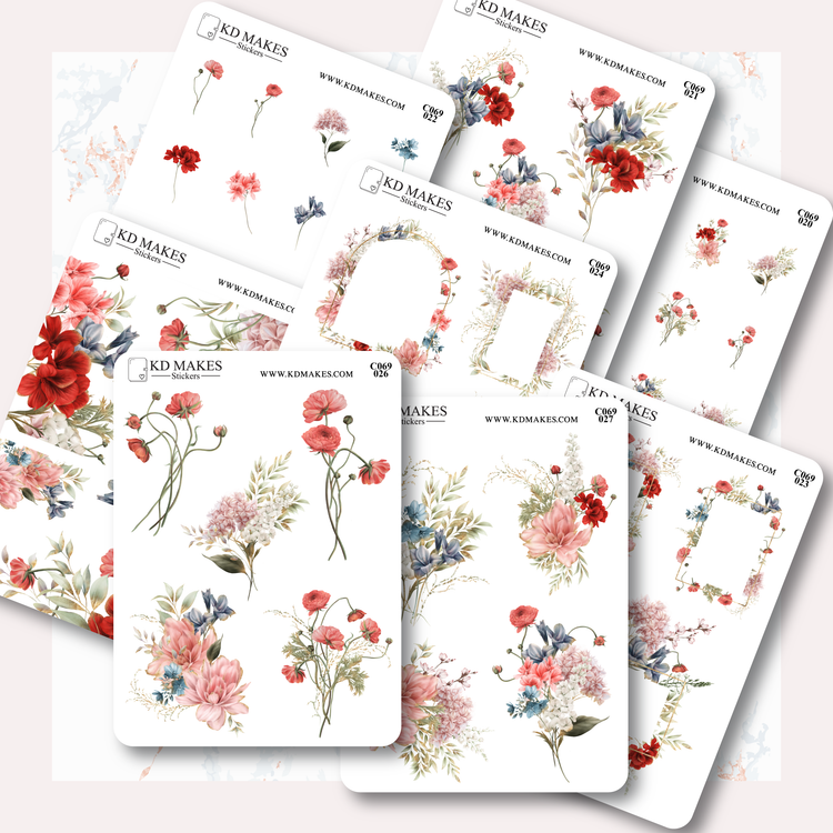 C069 | WATERCOLOUR FLOWERS | A PlannerMonkeyCo COLLAB | Deco Bundle