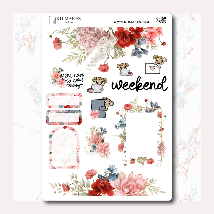 C069 | WATERCOLOUR FLOWERS - JOURNAL KIT | A PlannerMonkeyCo COLLAB