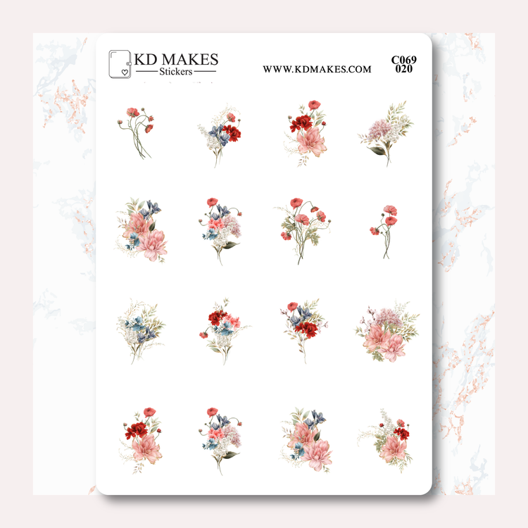 C069 | WATERCOLOUR FLOWERS | A PlannerMonkeyCo COLLAB | Deco Bundle