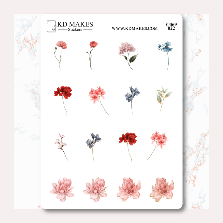 C069 | WATERCOLOUR FLOWERS | A PlannerMonkeyCo COLLAB | Deco Bundle