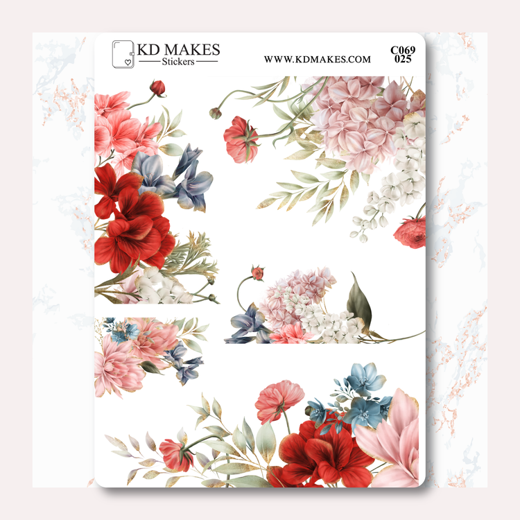 C069 | WATERCOLOUR FLOWERS | A PlannerMonkeyCo COLLAB | Deco Bundle