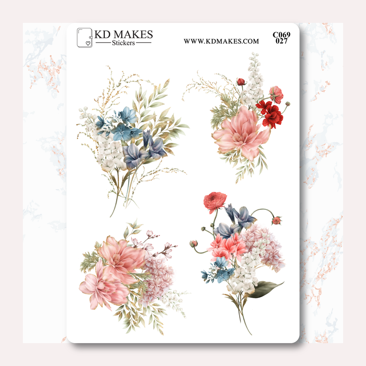 C069 | WATERCOLOUR FLOWERS | A PlannerMonkeyCo COLLAB | Deco Bundle