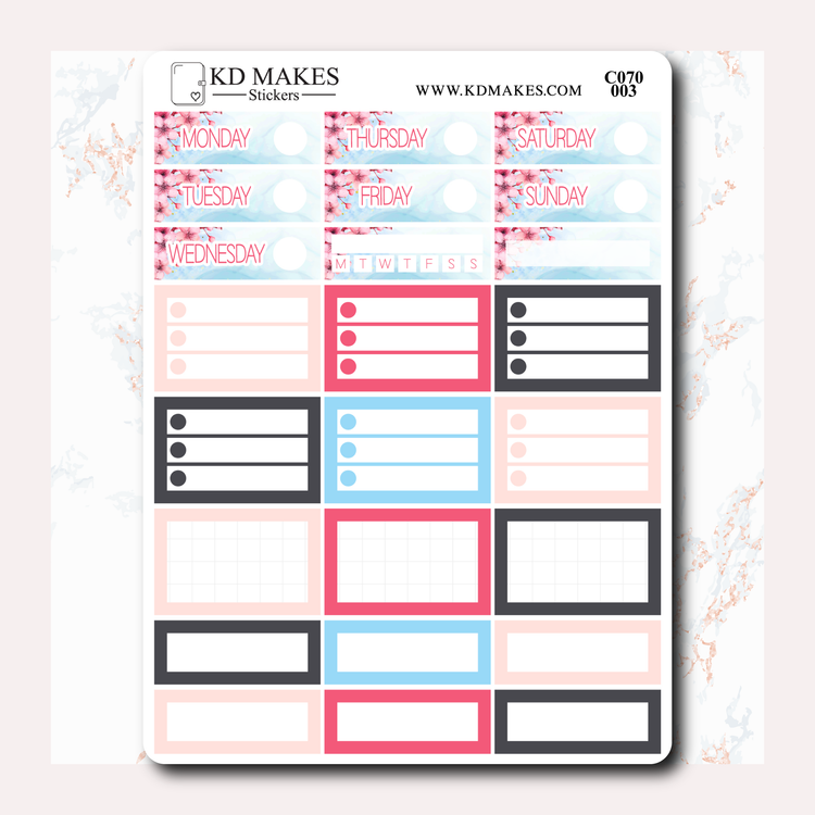 C070 | Cherry Blossom | Weekly Vertical Kit