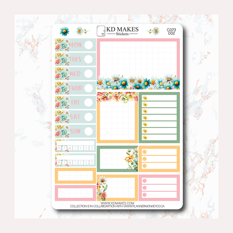 C073 | COLOURFUL DAISIES | A PMC COLLAB | WEEKLY VERTICAL KIT