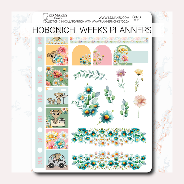 C073 | COLOURFUL DAISIES  | A PMC COLLAB | HOBONICHI WEEKS WEEKLY KIT