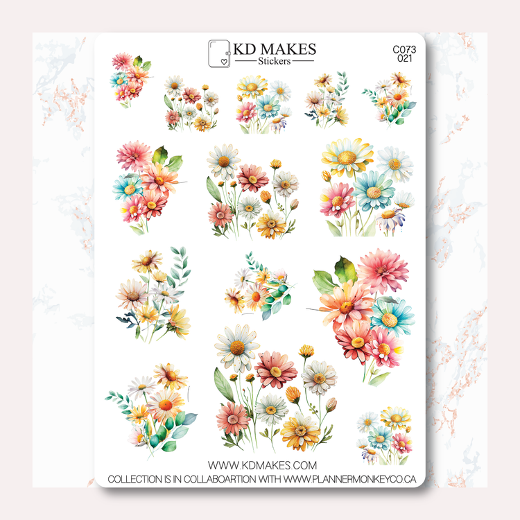 C073 | COLOURFUL DAISIES | A PMC COLLAB | Deco Bundle