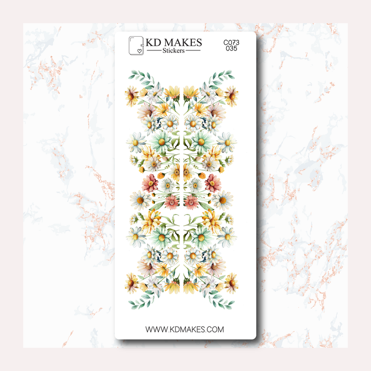 C073 | COLOURFUL DAISIES | A5 Bottom Page Deco | A PMC COLLAB