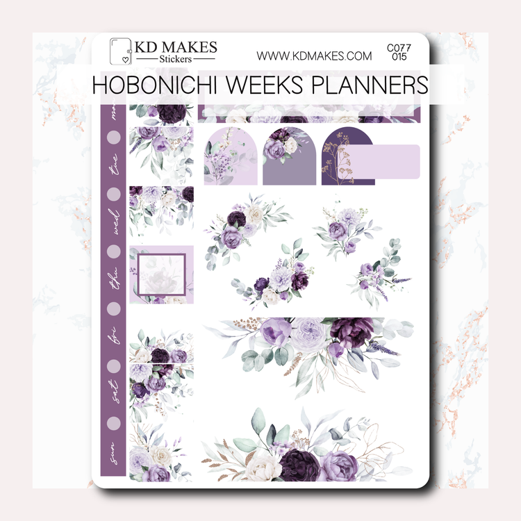 C077 | PURPLE FLORALS  | HOBONICHI WEEKS WEEKLY KIT