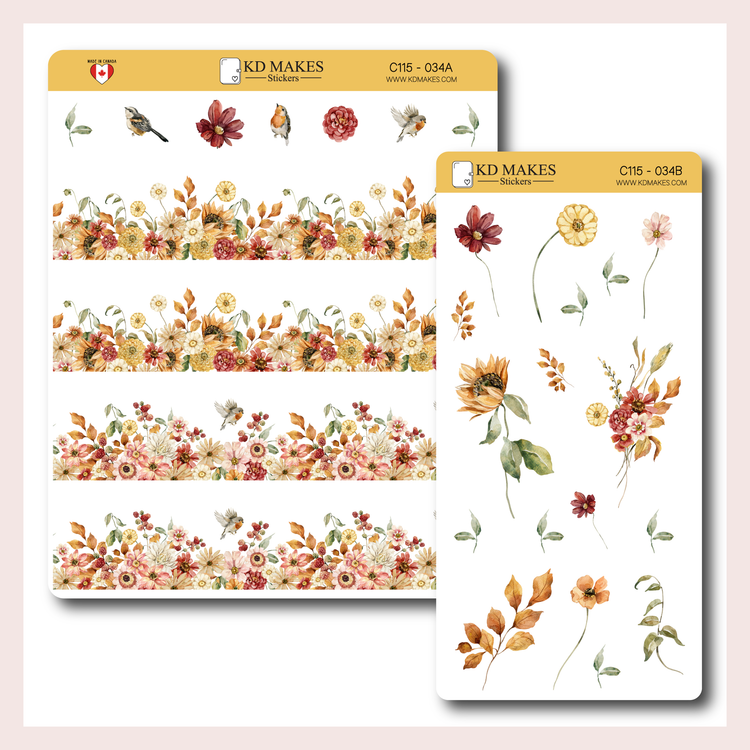 C115 | Mini A5 Bottom Faux Washi Sticker Bundle