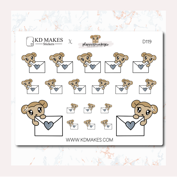 C069 | WATERCOLOUR FLOWERS- MACY HAPPY MAIL | A PlannerMonkeyCo COLLAB