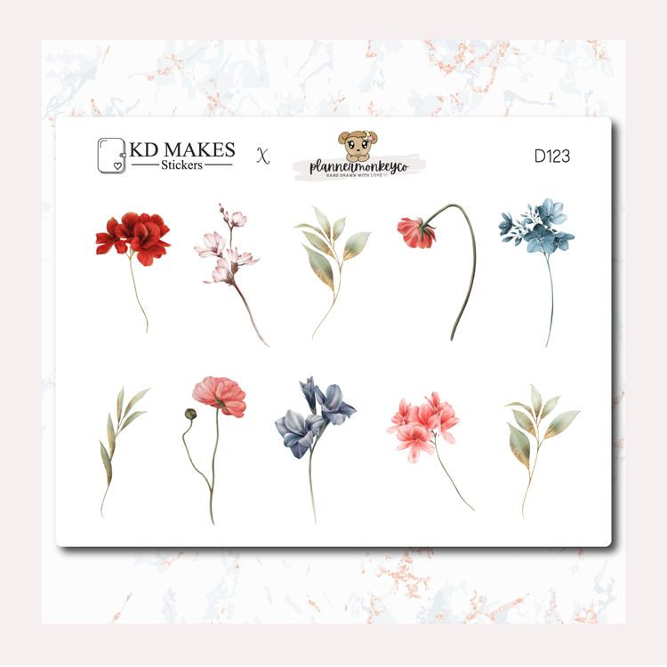 C069 | WATERCOLOUR FLOWERS | A PlannerMonkeyCo COLLAB