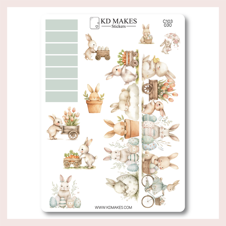 C103 | MINIMAL A5 HOBONICHI COUSINS WEEKLY | Easter Bunnies