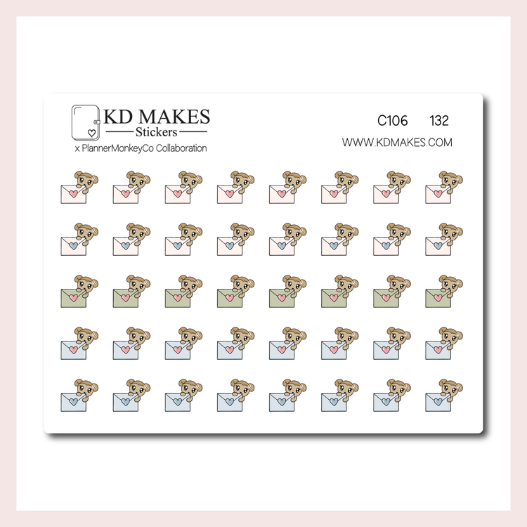 C106 | Mini Happy Mail Macy Icons | A PLANNERMONKEYCO (PMC) X KDM COLLAB