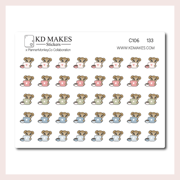 C106 | Mini Laptop Working Macy Icons | A PLANNERMONKEYCO (PMC) X KDM COLLAB
