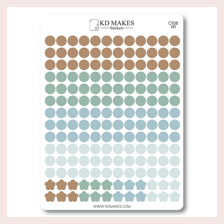 C108 | Circle Dots - 0.3" | Beach & Ocean Vibes