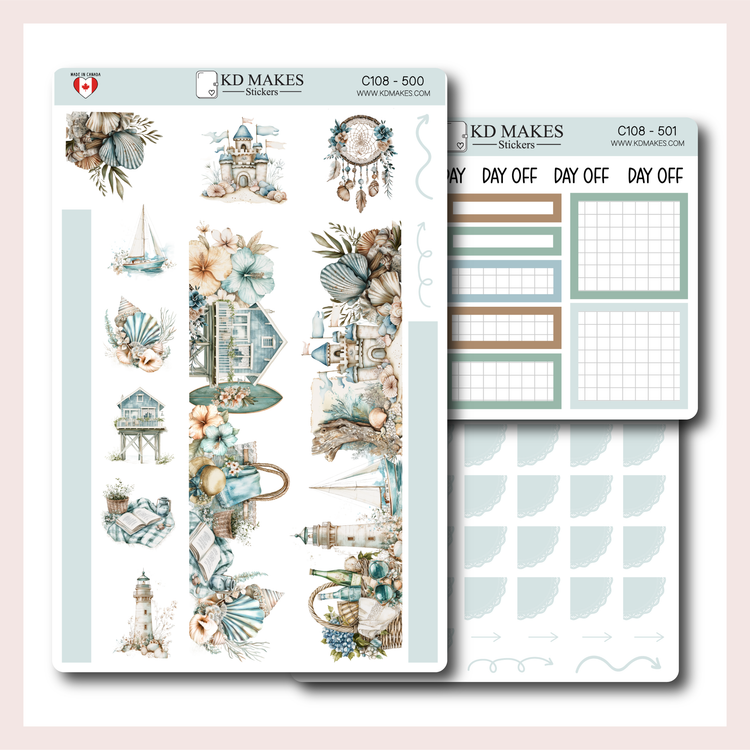C108 | Beach & Ocean Vibes | A5 HOBONICHI COUSINS MONTHLY