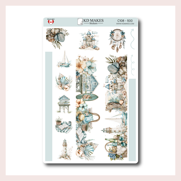 C108 | Beach & Ocean Vibes | A5 HOBONICHI COUSINS MONTHLY