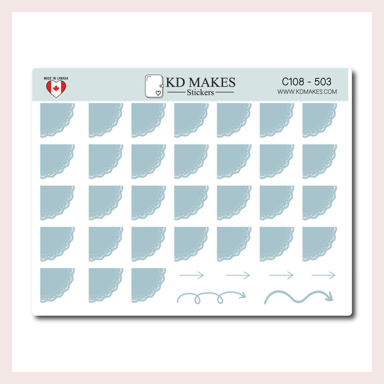 C108 | SET OF 4 QUARTER CIRCLE LACE DATE COVER | Beach & Ocean Vibes