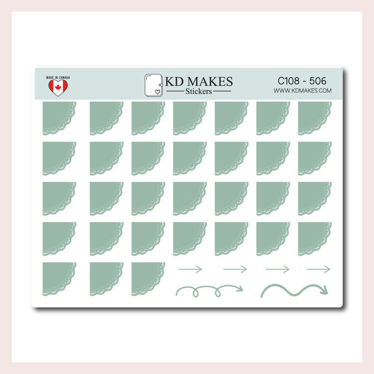 C108 | SET OF 4 QUARTER CIRCLE LACE DATE COVER | Beach & Ocean Vibes