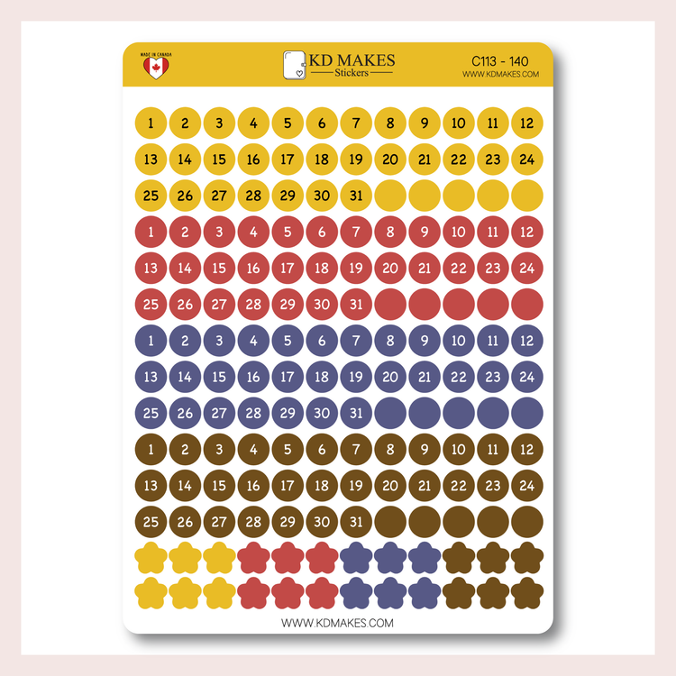 C113 | Circle Date Dots - 0.3"