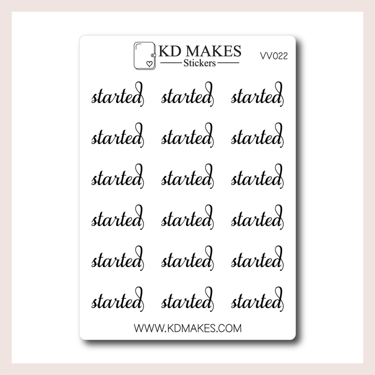 VV001 | Started | Script Sticker