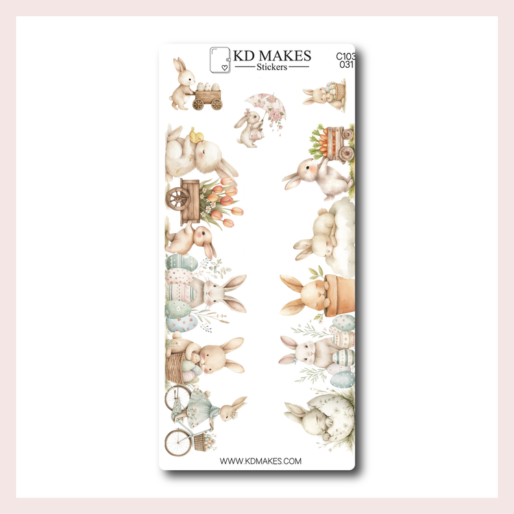 C103 | A5 Bottom Page Deco | Easter Bunnies