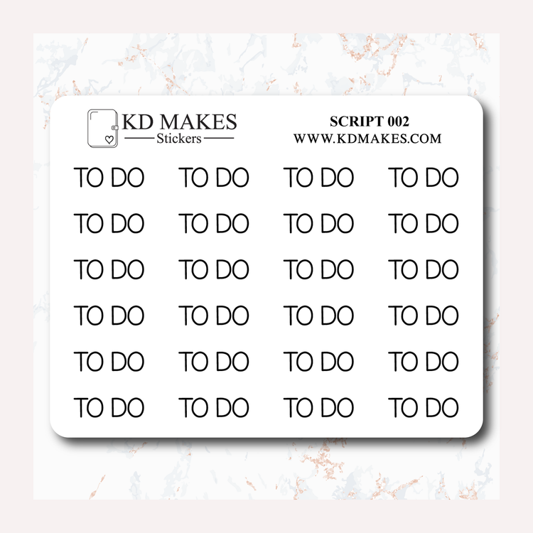 TO DO - SCRIPT 002