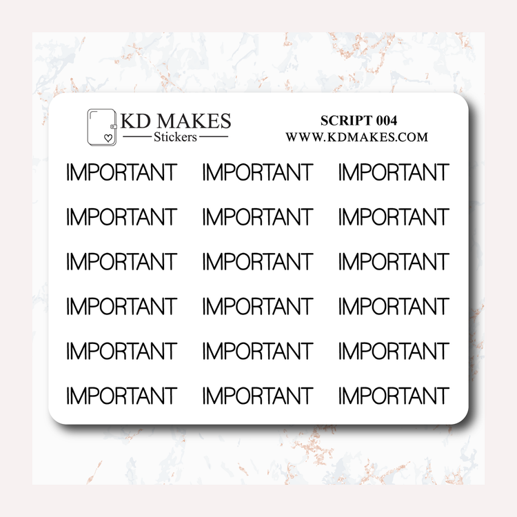 IMPORTANT - SCRIPT 004