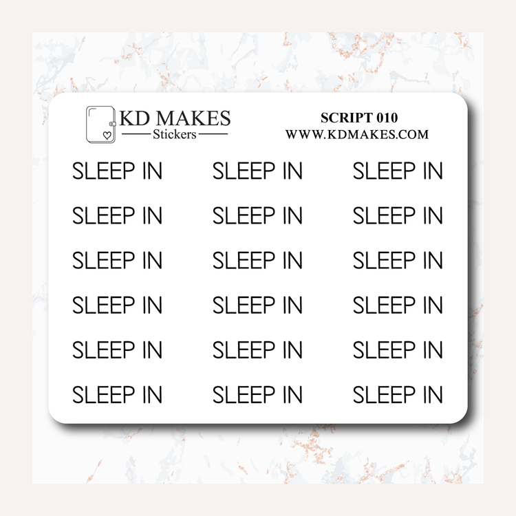 SLEEP IN - SCRIPT 010