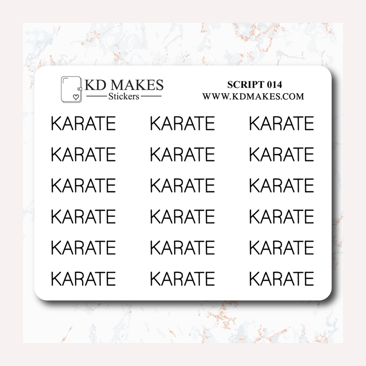 KARATE - SCRIPT 014