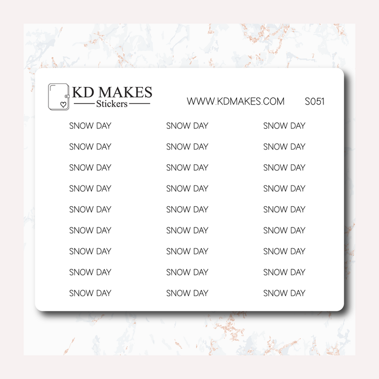 SNOW DAY - SCRIPT 051