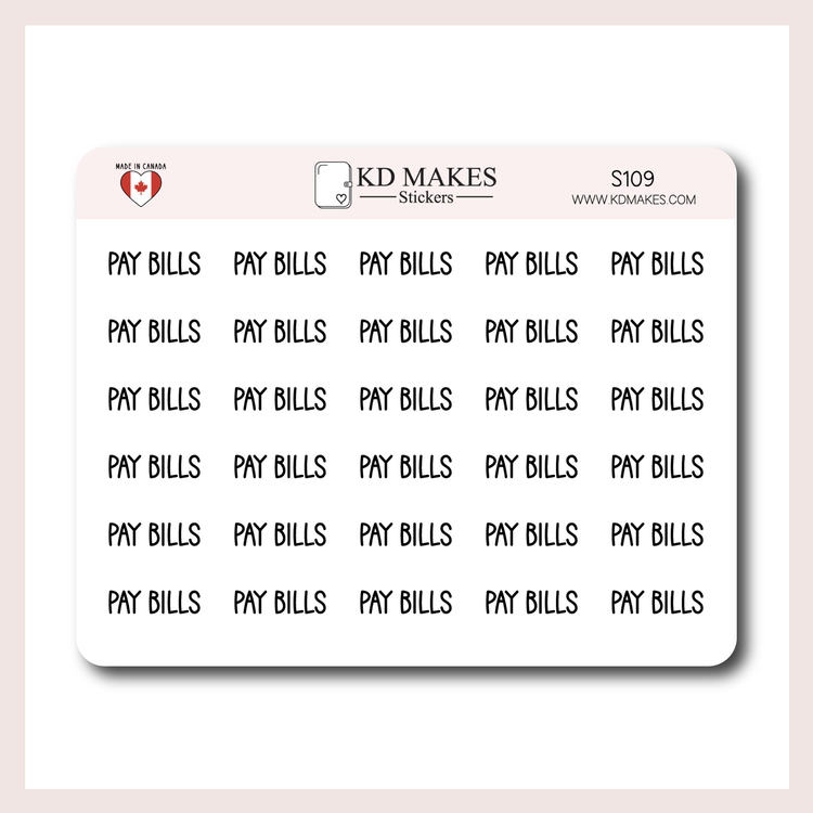 Pay Bills | Script Sticker