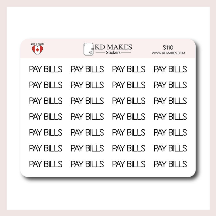 Pay Bills | Script Sticker